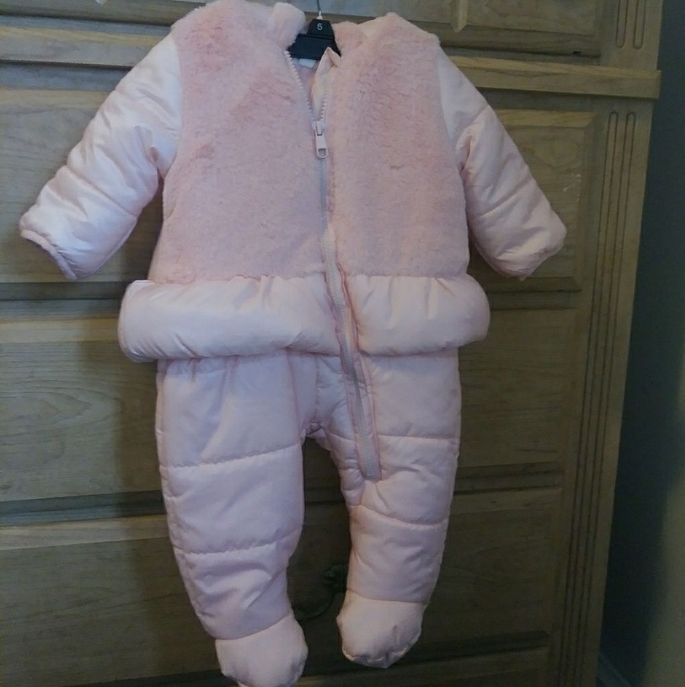 Baby girl designer snowsuit by Jessica Simpson 3/6
